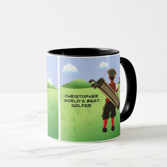 Taza Fun golf personalizado en campo de golf (Anverso derecho)