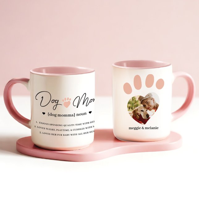 Taza Fun humorístico perro mamá foto de definición pers (Fun Humorous Dog Mom Personalized Definition Photo Mug)