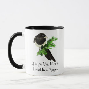 Taza Fun Magpie Bird Cita si se esparce me gusta