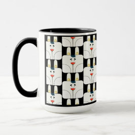 Taza Fun Team Bunny Face en negro y blanco Mug