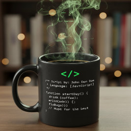 Taza Función minimalista startDay() Chiste de desarroll