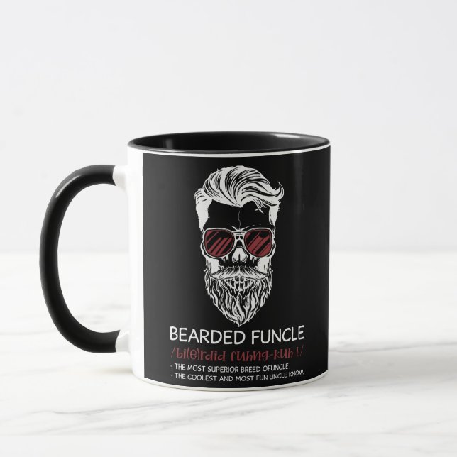 Taza Funcle con barba Funcle Funny Uncle Definition (Izquierda)