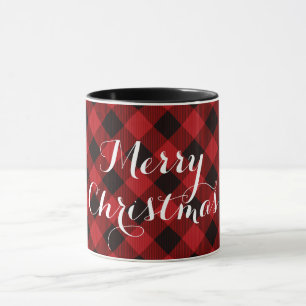 Taza Funda roja y negra clásica - Feliz Navidad