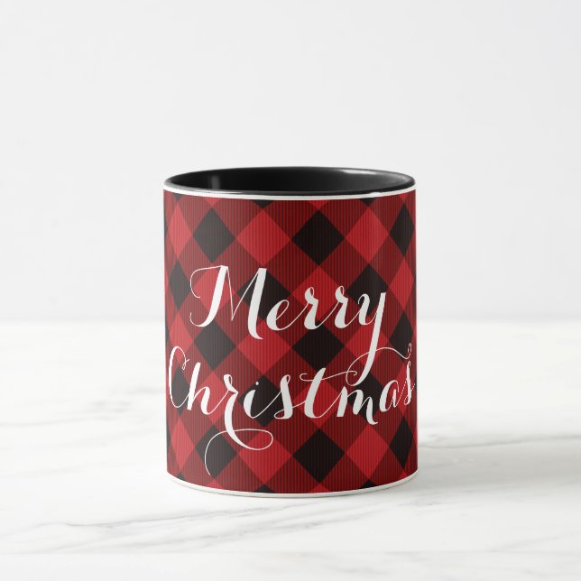 Taza Funda roja y negra clásica - Feliz Navidad (Centro)