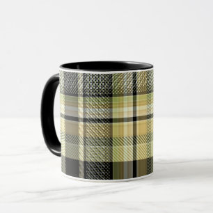 Taza Funda tartán amarillo-marrón.