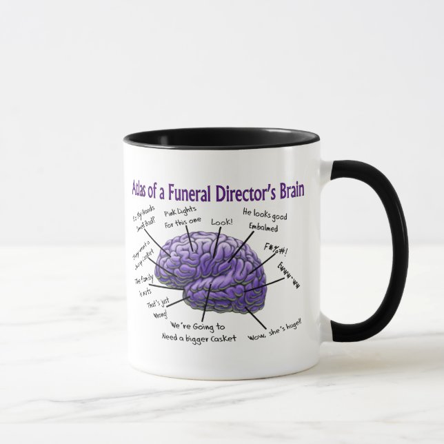 Taza Funeral Director/Mortician Funny Brain Design (Derecha)