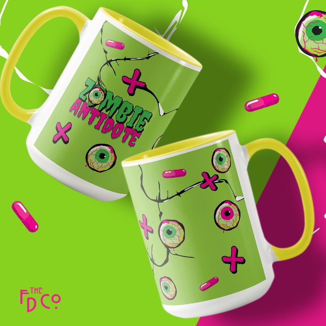 Taza Funky Cute Funny Cómbie Antidote Pun (Subido por el creador)