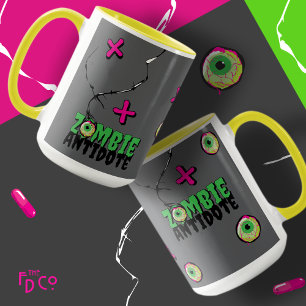 Taza Funky Zombie Antidote XOXO Para El Amor Del Café