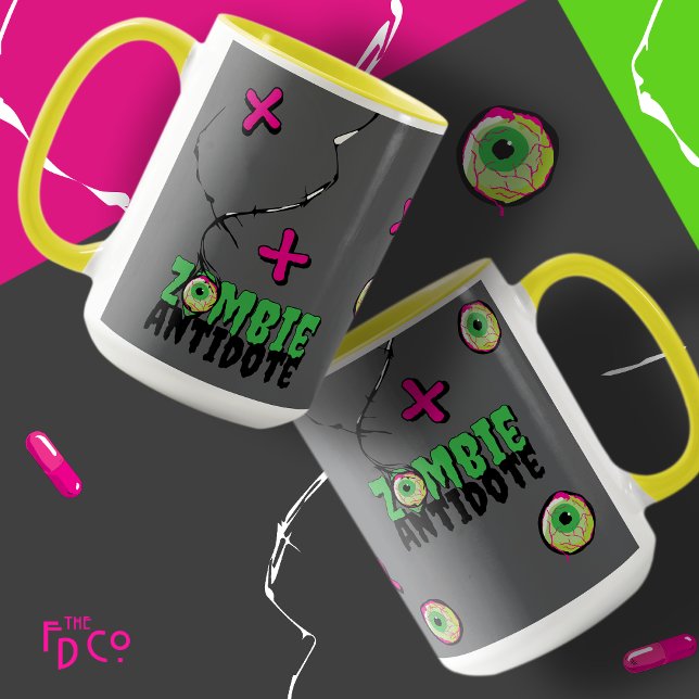 Taza Funky Zombie Antidote XOXO Para El Amor Del Café (Subido por el creador)