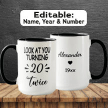 Funny 40th Birthday Mug – Custom Name & Birth Year