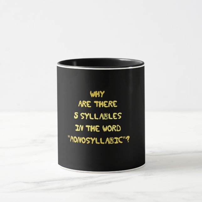 Taza Funny 5 Syllable Spelling Joke (Centro)