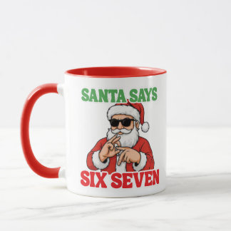 Taza  Funny 67 Meme Santa says SIX SEVEN  Christmas Mug