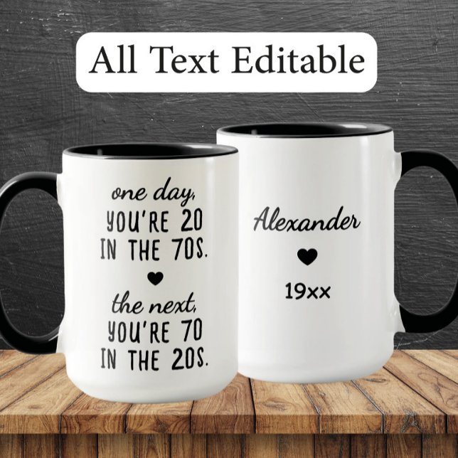 Taza Funny 70th Birthday Personalized Mug - Age Humor (Subido por el creador)
