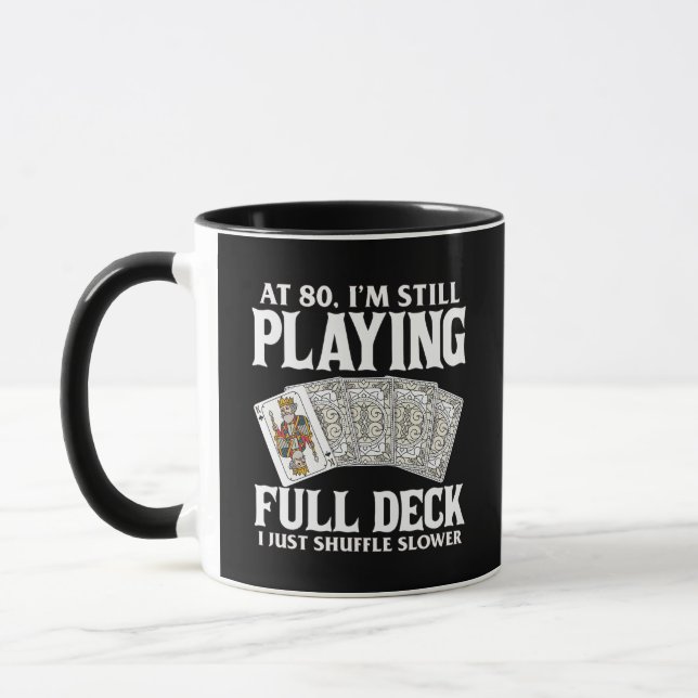 Taza Funny 80th Birthday Card Player Mug  (Izquierda)