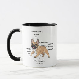 Taza Funny Anatomy of a French Bulldog Illustration