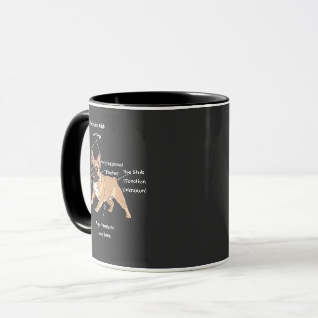 Taza Funny Anatomy of a French Bulldog Illustration (Anverso izquierdo)