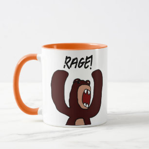 Taza Funny Angry Brown Bear Personalizado - Destacado