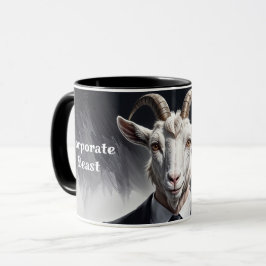 Taza Funny animal boss surreal suited goat character