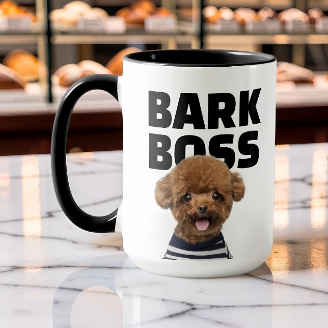 Taza Funny Bark Boss Dog Photo Personalized (Subido por el creador)