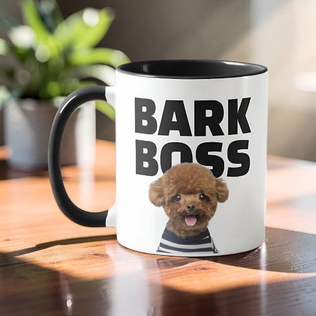 Taza Funny Bark Boss Dog Photo Personalized (Subido por el creador)