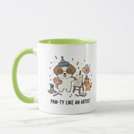Taza Funny Beagle Dog Art Lover Birthday Celebration