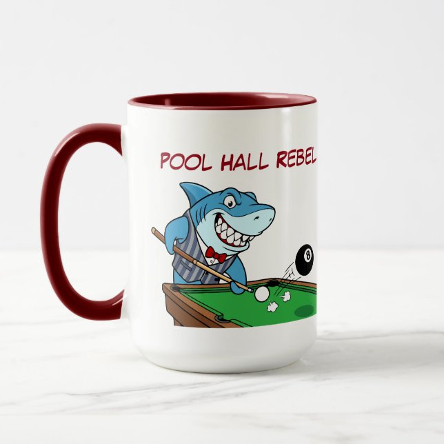 Taza Funny Billiards Shark Rebel Jumbo Coffee Mugs (Izquierda)