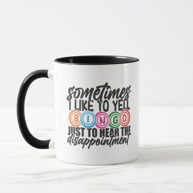Taza Funny Bingo yelling word art  (Izquierda)
