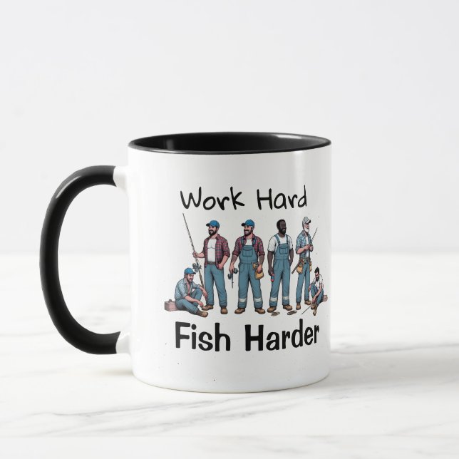 Taza FUNNY Blue/White ''PESCADO MÁS DURO' (Izquierda)