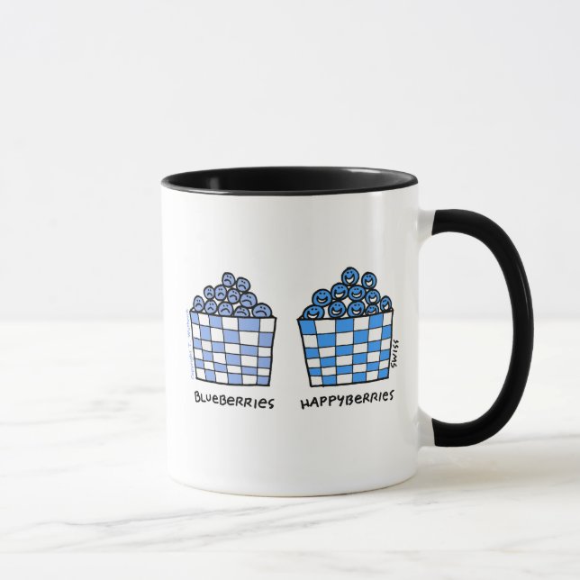 Taza Funny Blueberries Happyberries Happy Blues Persona (Derecha)