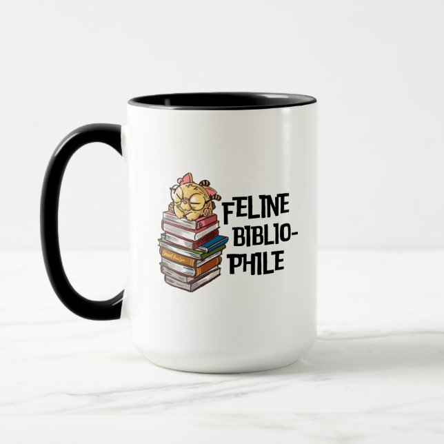 Taza Funny Book Cat Lover Quote Feline Bibliophile (Izquierda)