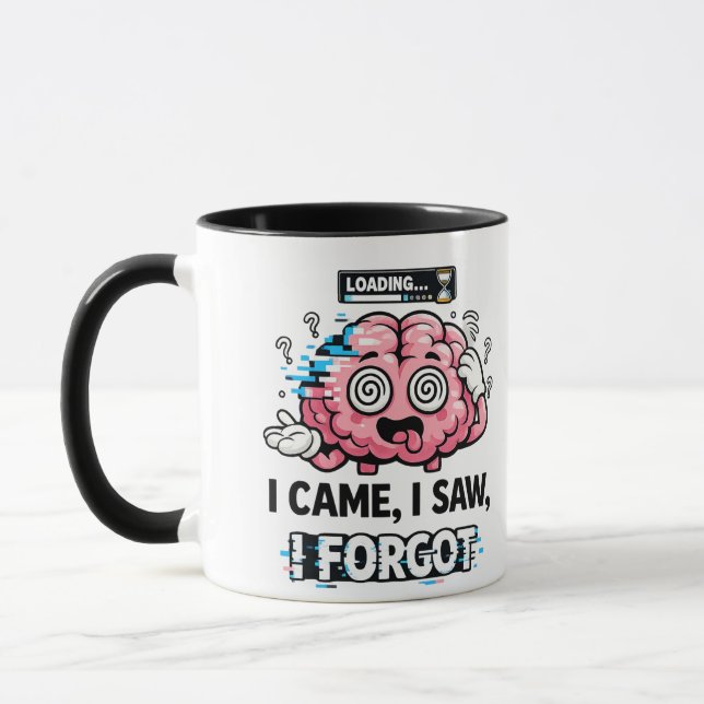 Taza Funny Brain Loading Mug – I Came I Saw I Forgot Co (Izquierda)