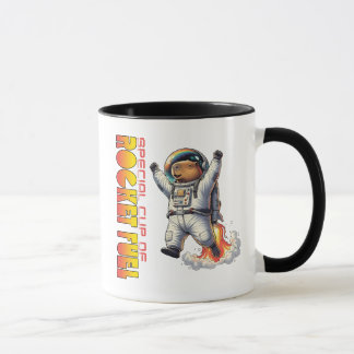 Taza Funny Capybara Morning Rocket Fuel Dad Joke
