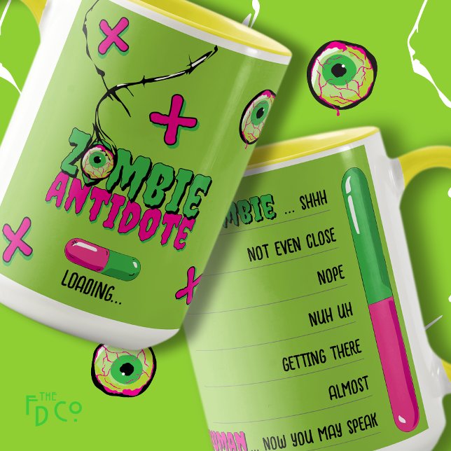 Taza Funny Cargando Antidoto Zombie Cute. (Subido por el creador)