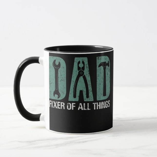 Taza Funny Carpintero Woodworker Handyman Dad Fixof (Izquierda)