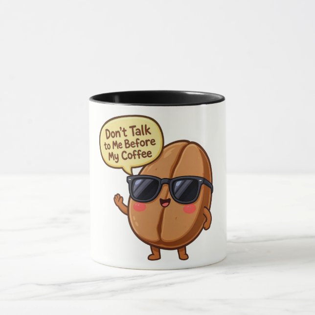 Taza Funny Cartoon Coffee Bean "Don't Talk to Me" Mug (Centro)