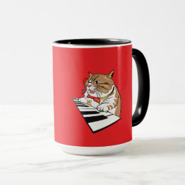 Taza Funny Cat Classical Jazz Piano Keyboard Player