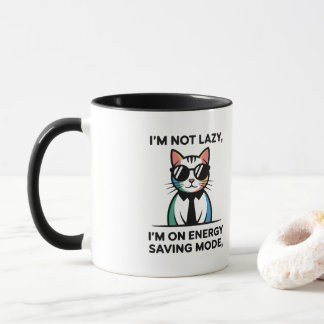 Taza Funny Cat Energy Saving Mode I'M NOT LAZY coffee 