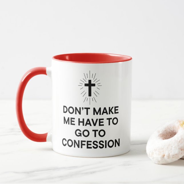 Taza Funny Catholic Confession (Con donut)