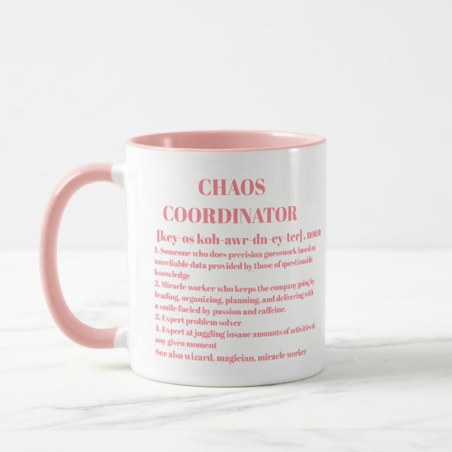 Taza Funny Chaos Coordinador de definición Oficina de t (Izquierda)