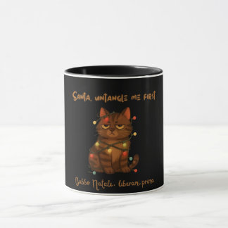 Taza Funny Christmas Cat Mug – Santa Untangle Me First