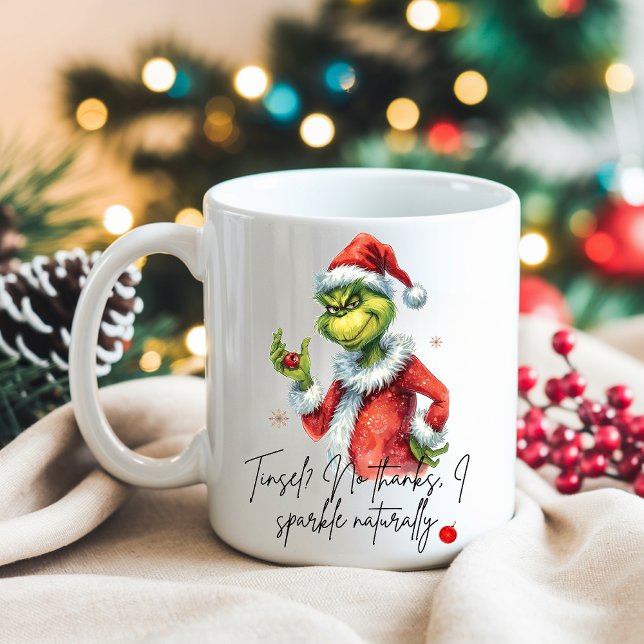 Taza Funny Christmas Grinch - I Sparkle Naturally (Subido por el creador)