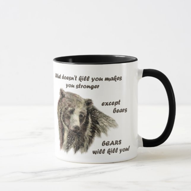 Taza Funny Cita De Motivación Los Osos te matan (Derecha)