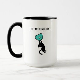 Taza Funny Climbing Cat Catches Climbing Hold