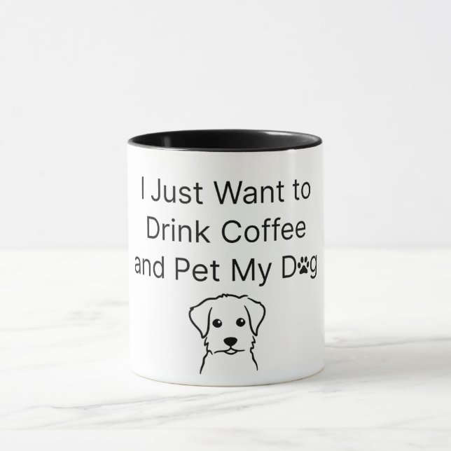 Taza Funny "Coffee and Dog" Sarcastic Quote Mug (Centro)