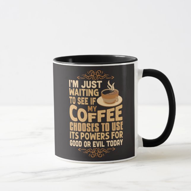 Taza Funny Coffee Powers For Good o Malvado (Derecha)