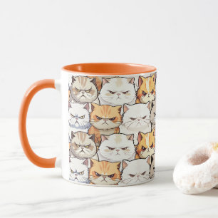 Taza Funny Colorido Moody Cats Patrón mascota de gatito
