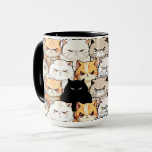Taza Funny Colorous Moody Meow Gats Kitten Patrón masco