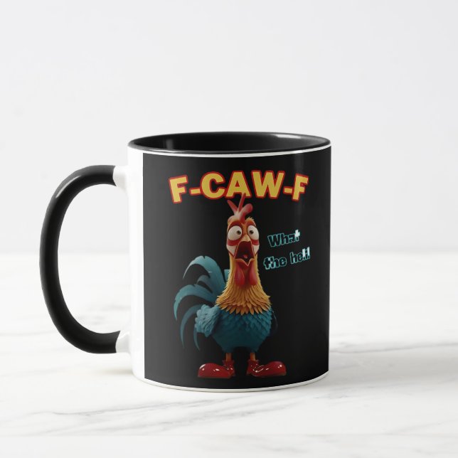Taza Funny Crow F-Caw-F Humor Gothic (Izquierda)