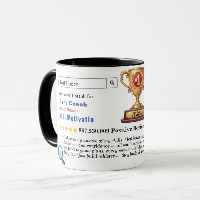 Taza Funny Custom Best Coach (Anverso izquierdo)