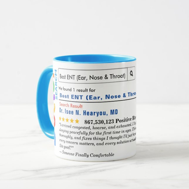 Taza Funny Custom Best ENT (Ear, Nose & Throat) (Anverso izquierdo)